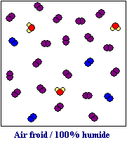 Air froid avec 100% d'humidité